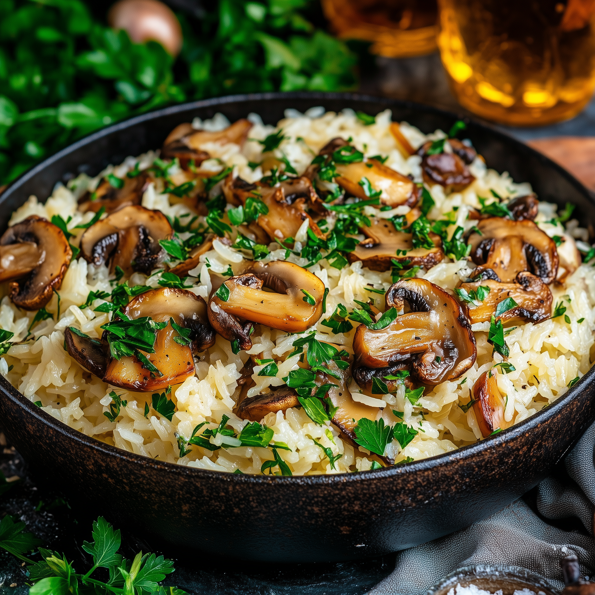 PoulTree Rice with Mushrooms and Chicken Drippings