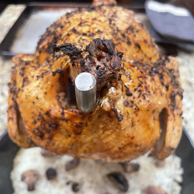 PoulTree Chicken Rod "The Perch" & Lodge Iron Skillet (Bundle)