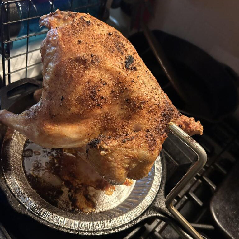 PoulTree Chicken Rod "The Perch" & Lodge Iron Skillet (Bundle)