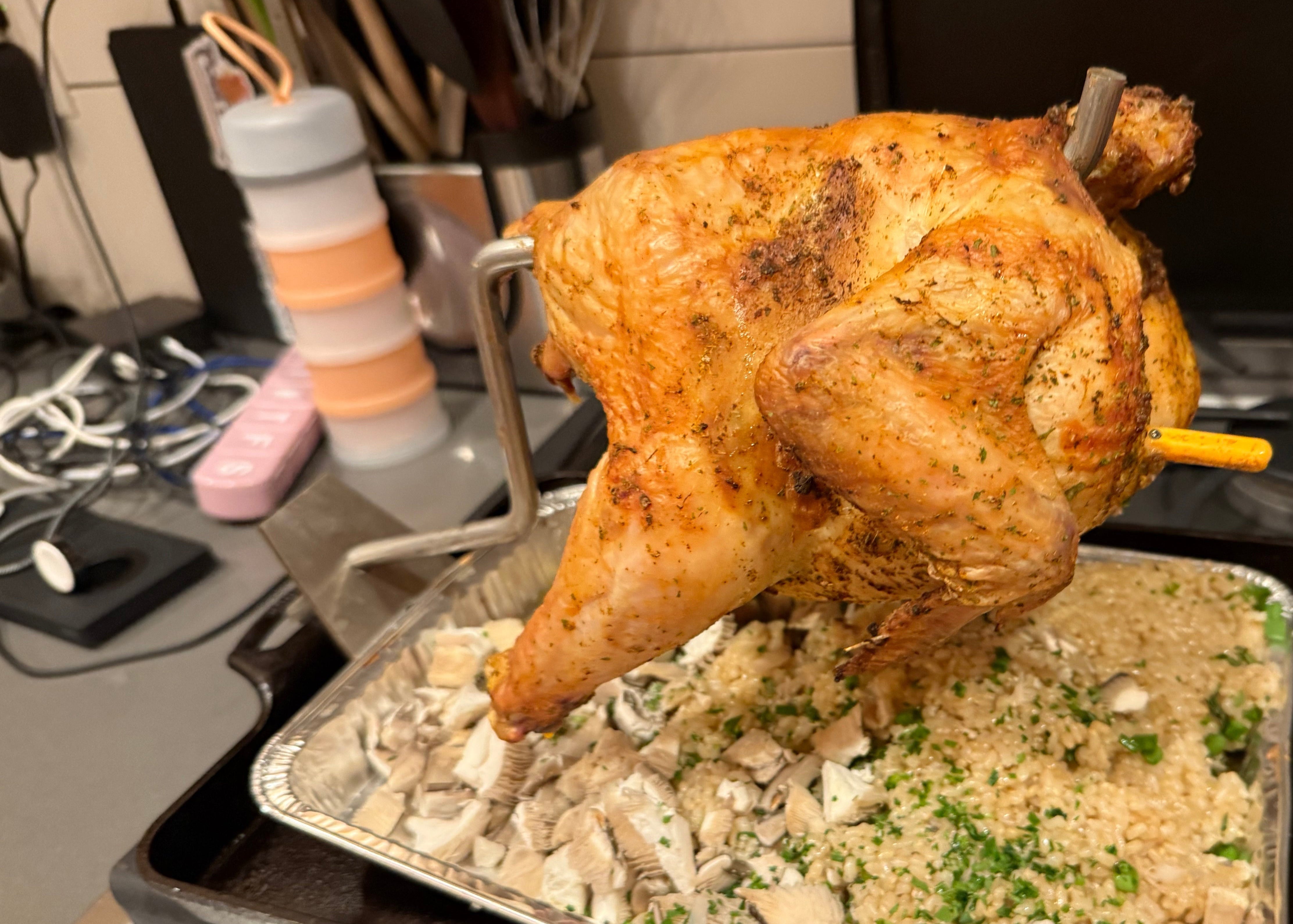 PoulTree Chicken Rod + Foot Rest Bundle (skillet-free stand)