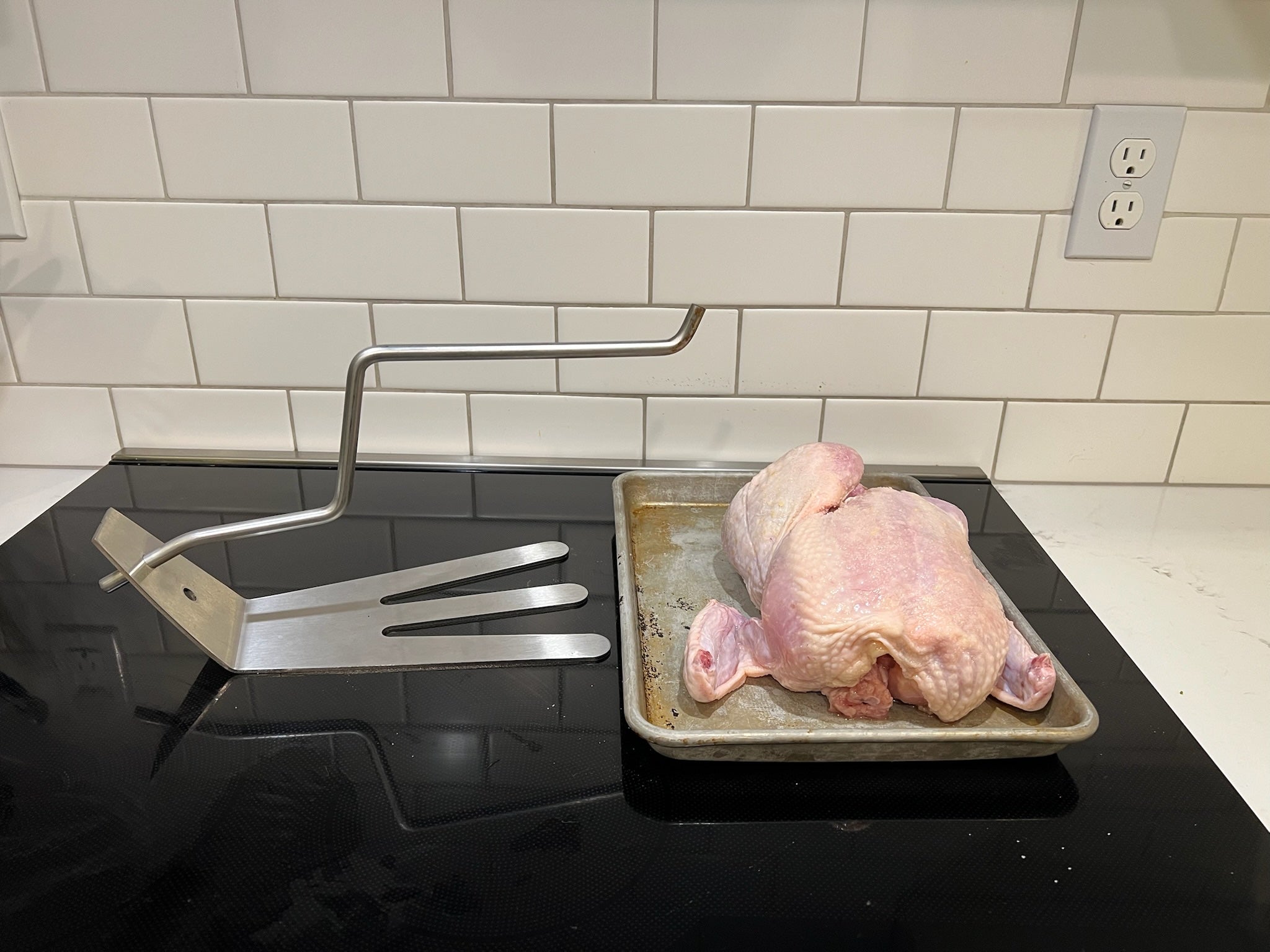 PoulTree Chicken Rod + Foot Rest Bundle (skillet-free stand)