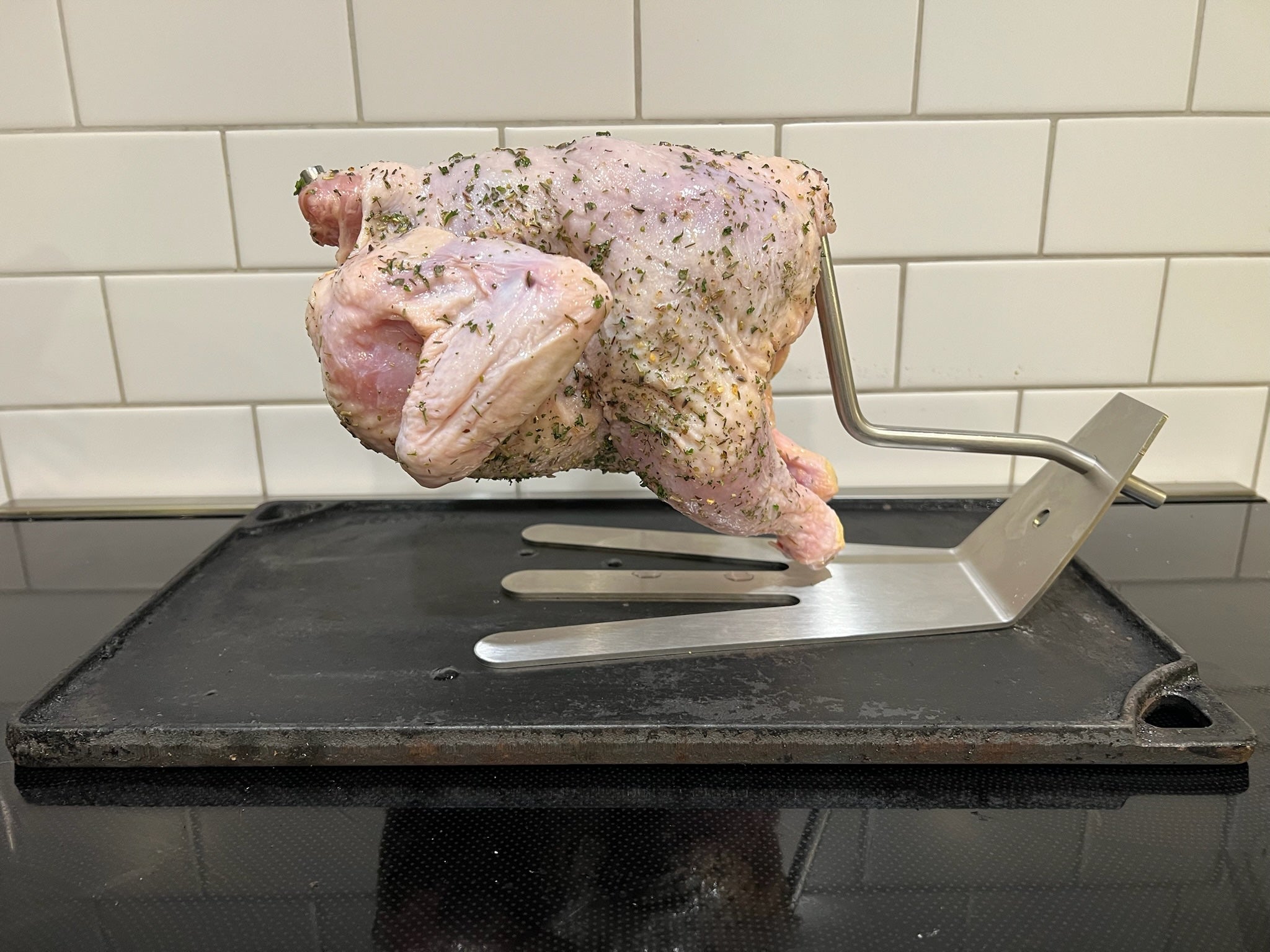 PoulTree Chicken Rod + Foot Rest Bundle (skillet-free stand)