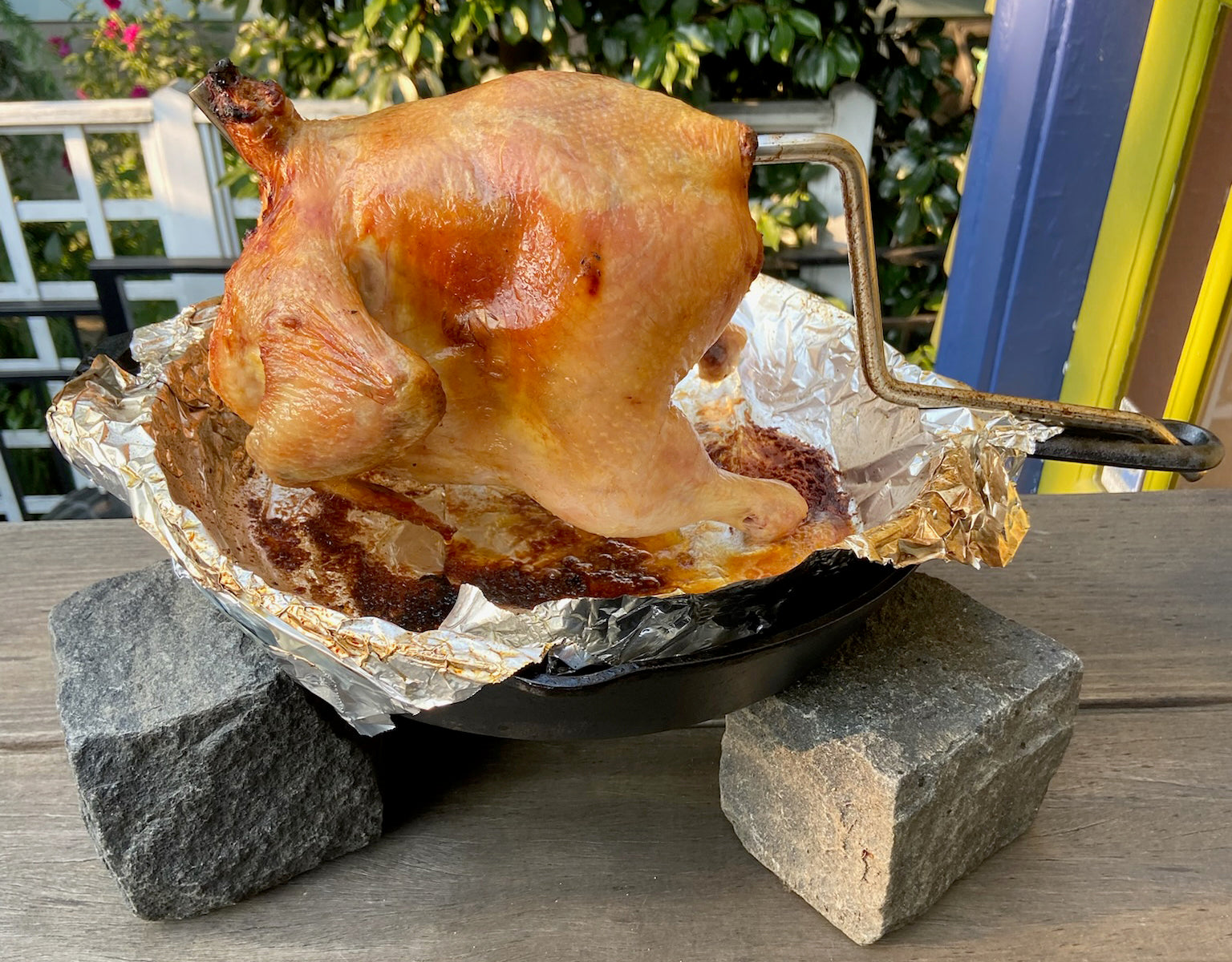 PoulTree Chicken Rod "The Perch" & Lodge Iron Skillet (Bundle)